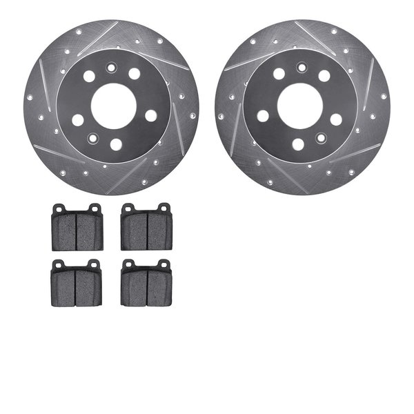 Dynamic Friction Co 7502-74070, Rotors-Drilled and Slotted-Silver with 5000 Advanced Brake Pads, Zinc Coated 7502-74070